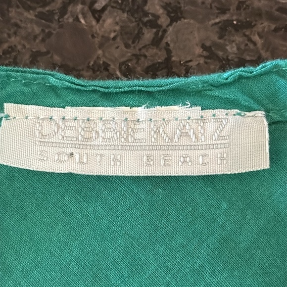 Debbie Katz South Beach Green Embroidered V Neck Swim Cover - Picture 7 of 7